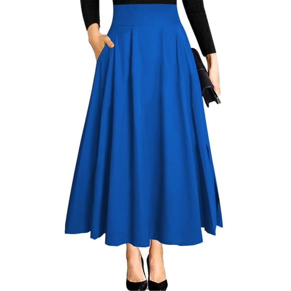 Falda RANPHEE Ariel Maxi Falda azul con abertura de cintura alta M