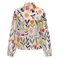 thumbnail image 5 of Jackets for Women Winter Coat Jackets Flannel Stand Collar Jacket(Pretty Pastel Floral Garden Art,Size:S-4XL), 5 of 7
