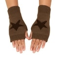 thumbnail image 3 of CUZIBR Snow Gloves Fingerless Star Print Woolen Gloves Thickened Half Finger Mitten Warm For Cold Weather, 3 of 5