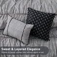 thumbnail image 2 of Regency Heights Twin/Twin-XL Comforter Set 4 Pieces, Black Plaid Ruched Design with Decorative Pillows, Soft Microfiber Bedding Sets for All Seasons, 2 of 8