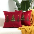 thumbnail image 4 of Christmas Tree Decorative Throw Pillow Covers Christmas Pillow Cover Christmas Tree Embroidery Christmas Tree Decorative Pillow 18x18", 4 of 8