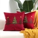 thumbnail image 4 of Funda de Cojín Bordada con Árbol de Navidad, 45X45 Cm | Tela Aterciopelada Roja | Artesanía Exquisita | Decoración para Fiestas Navideñas, 4 of 7