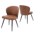 thumbnail image 3 of Yeshouse juego de 2 sillas de comedor modernas tapizadas en tela beige, sin brazos, respaldo ergonómico y patas de acero resistentes, ideales para cocina, sala, comedor o restaurante, 3 of 7