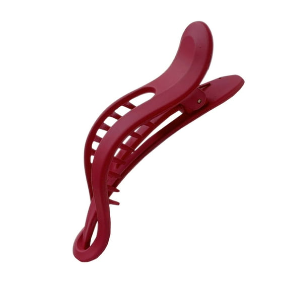Soimiss Flat Hair Clips for Women Resin Dark Red 1Pc