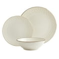 thumbnail image 5 of Tabletops Gallery Selena 12 Piece Embossed Stoneware Dinnerware Set, Cream White (Service for 4), 5 of 9