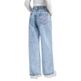 thumbnail image 4 of OYYN Girls Jeans Baggy Wide Leg Y2K Jean for Teen Girls 8-16 Years Cute Embroidery Bow with Pockets, 4 of 7