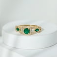 thumbnail image 5 of Rosec Jewels Emerald Vintage Inspired Engagement Ring for Women - Natural Emerald Diamond Ring (AAA Quality) - With Jewelry Box, 18K Yellow Gold, US 4.00, 5 of 7