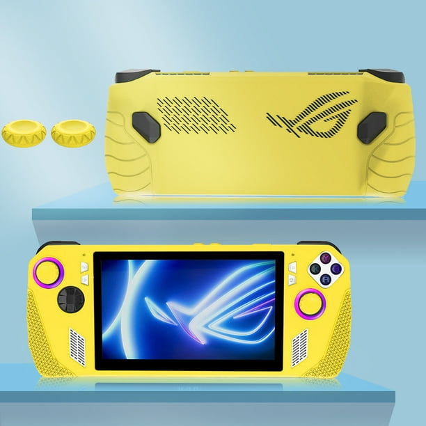 Caso de la consola de Juegos Kuymtek Carcasa funda silicona Antideslizante para ASUS Rog Ally amarillo