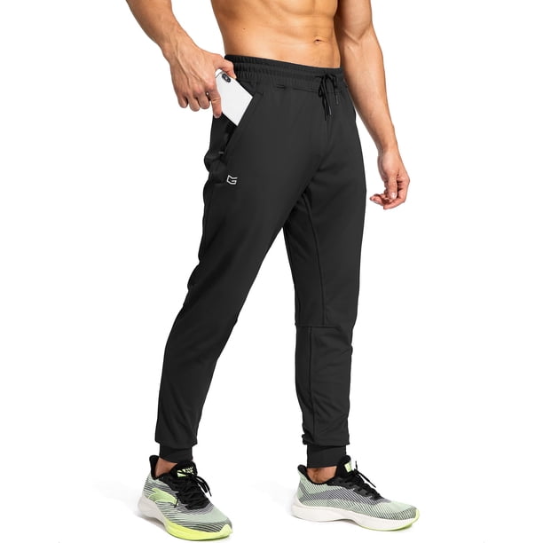 Pantalón deportivo para hombre G Gradual con bolsillos con cierre, negro, talla L