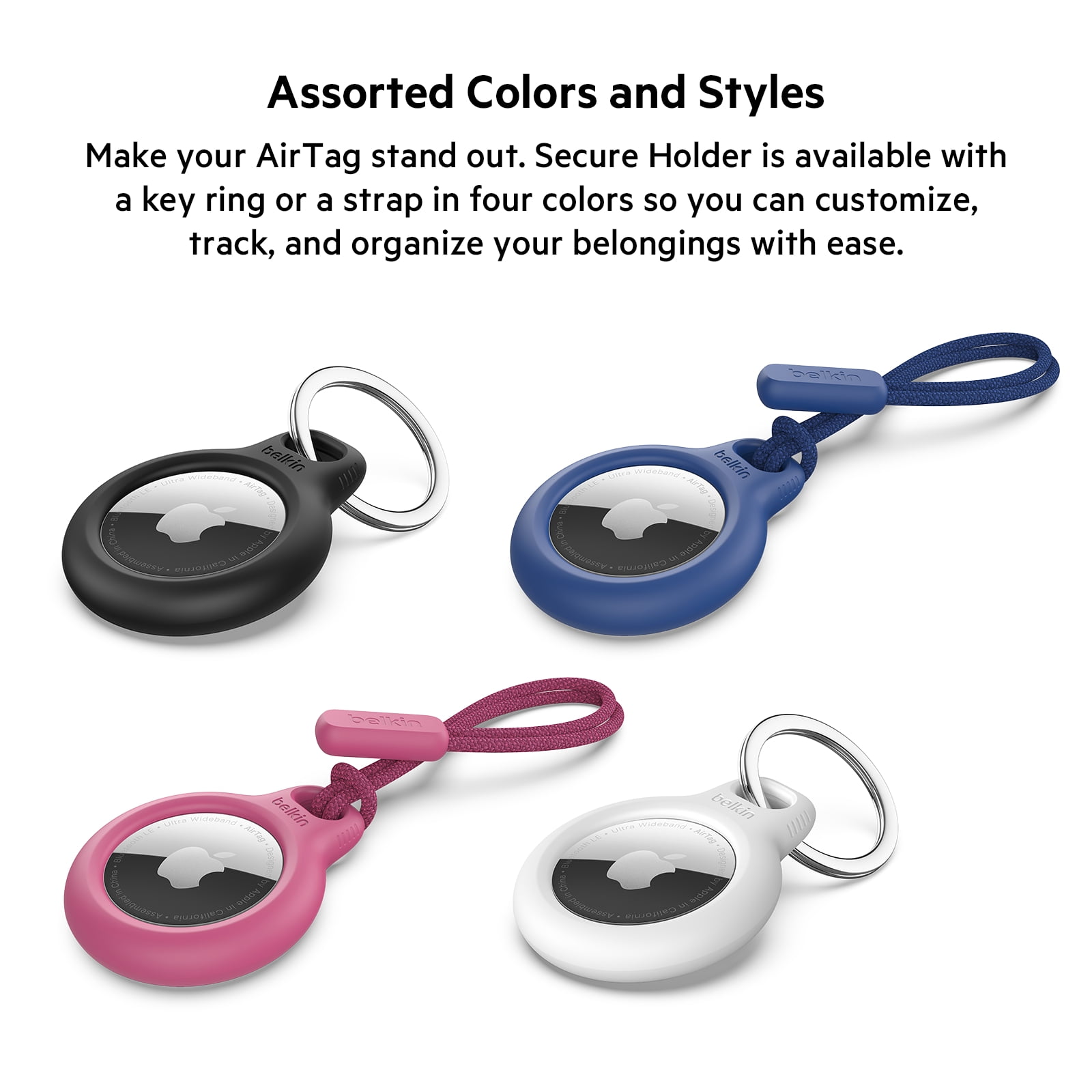 Belkin Secure Holder with Key Ring for AirTag, Pink