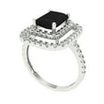 thumbnail image 2 of Halo Engagement Ring for Women - 2.62ct Natural Onyx in 14K White Gold Promise Ring, 2 of 6