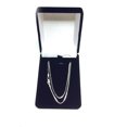 thumbnail image 4 of 14k White Solid Gold Mirror Box Chain Necklace, 1.2mm, 16", 4 of 5