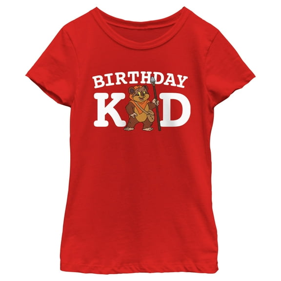 Girl's Star Wars Ewok Birthday Kid Graphic T-Shirt