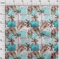 thumbnail image 3 of oneOone Polyester Spandex Turquoise Blue Fabric Tropical Tree With Geometric Texture Fabric For Sewing Printed Craft Fabric By The Yard 56 Inch Wide, 3 of 4
