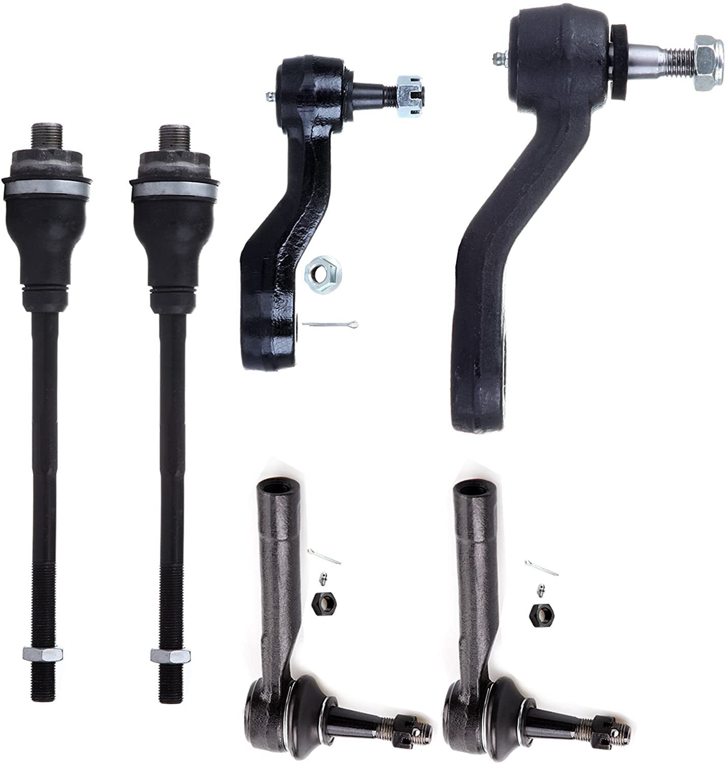 ECCPP Front Inner and Outer Tie Rod Ends Pitman Idler Arms Complete Kit for 2001-2007 Chevrolet Silverado 1500 4WD 6Pcs 
