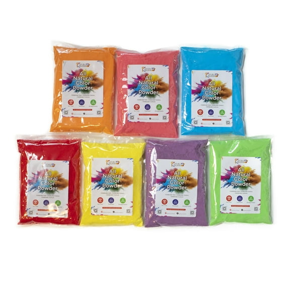 Kulture Khazana: Holi Color Powder - 1lb Bags, 7 Pack - All Natural, Washable, Earth conscious , Non-Toxic, Festival of Colors, Fun Run, Parties, Outdoor