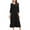 Black, variant on Weardear 3/4 Sleeve Dress for Women Midi T Shirt Dresses Casual Crew Neck Loose Fit Dress
