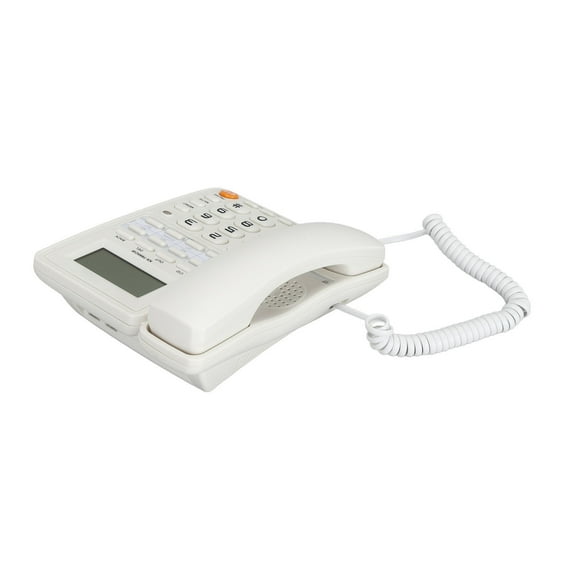 Landline Phone, Skid Resistant Volume Adjustment Big Oval Button Desktop Telephone for Home for the Elderly for Office Black,White