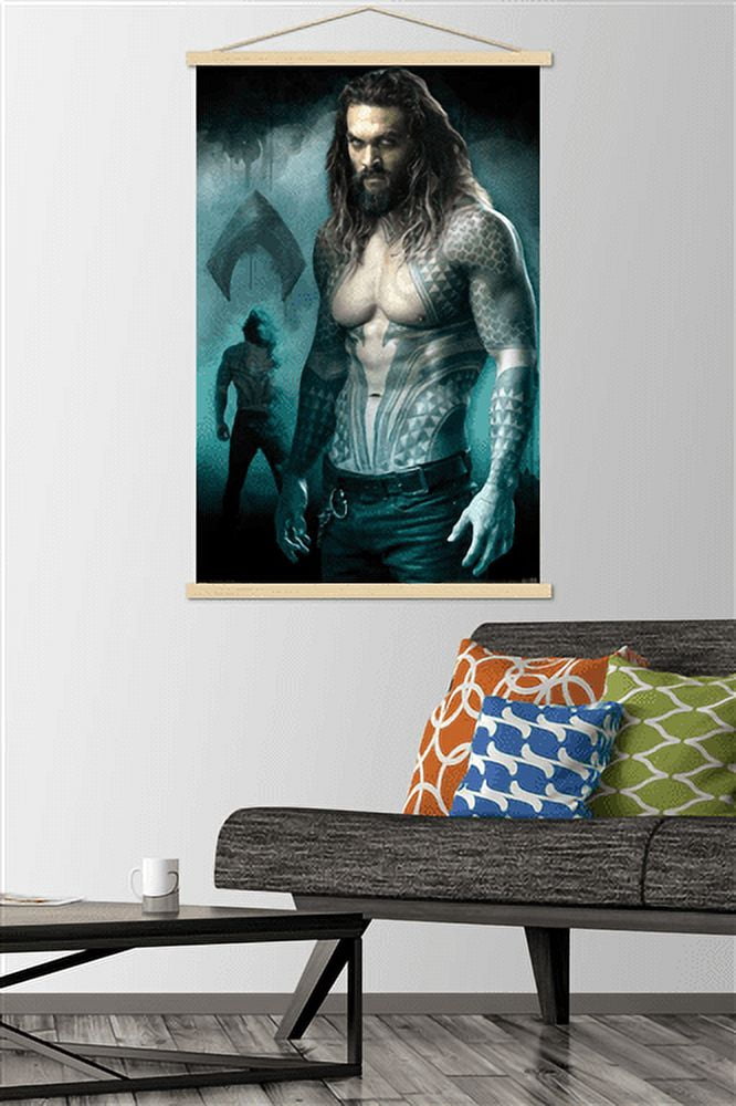 DC Comics Movie - Justice League - King of Atlantis Wall Poster with Wooden Magnetic Frame, 22.375" x 34"
