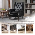thumbnail image 4 of MOONMISS Mid-Century Leather Upholstered Tufted Nailhead Wood Frame Armchair for Living Room-Black, 4 of 6