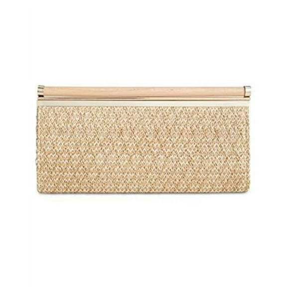 Inc International Concepts Carolyn Straw Clutch Natural/gold