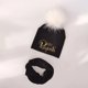 thumbnail image 1 of Conjunto de sombreros de bebé para niñas, letra dorada, Princesa, príncipe, corona, gorro de niño, algodón, bufanda, cuello, gorros para niños, juego de gorros para niños, 1 of 4