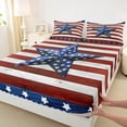 thumbnail image 3 of Homewish Cartoon Blue Stars Twin Sheet Sets for Kids, Red Stripes Line Twin Fitted Sheet, Vintage American Flag Flat Sheet, Super Cozy Room Decor, 3 Pieces, 3 of 7