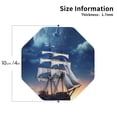 thumbnail image 2 of Yiaed Moonlit Night Sea Sailboat Print Leather Coasters for Drinks - Cup Coasters Coffee Table Kitchen Table Bar, Home & Office Gifts Handmade Drink Coasters-Octagon, 2 of 6