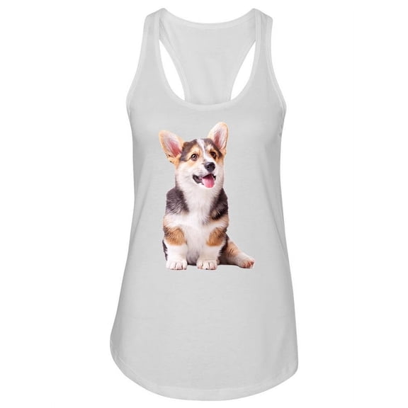 Welsh Corgi Puppy Sitting. Tank Women -Image by Shutterstock, Female Small