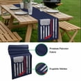 thumbnail image 5 of Navy Blue Hockey American Flag Table Runner - 90 Inch Long, Kitchen Dining Table Runner Dresser Scarves, Vintage Abstract US Flag Farmhouse Decor for Coffee Tables Wedding Party Banquet, 5 of 8
