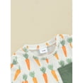 thumbnail image 6 of Suealasg Kids Boy Shorts Set 6M 1T 2T 3T Short Sleeve Carrot Print T-shirt Tops and Shorts 2Pcs Summer Causal Clothing for Toddler Boy, 6 of 9