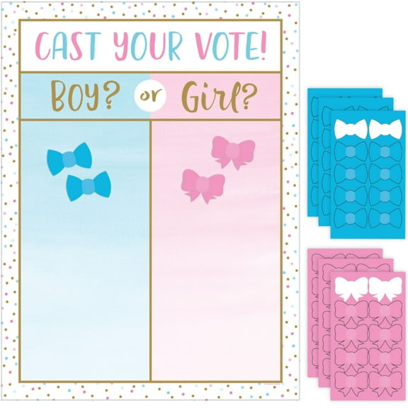 Party Central Pack of 6 Pink and Blue Gender Reveal Cast Vote Party Game 24"