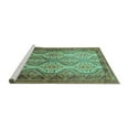 thumbnail image 2 of Ahgly Company Machine Washable Indoor Square Persian Turquoise Blue Traditional Area Rugs, 4' Square, 2 of 4