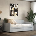 thumbnail image 6 of DHP Oxford Upholstered Twin Daybed and Twin Trundle Set, Light Gray Velvet, 6 of 9