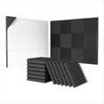 thumbnail image 1 of Paquete de 24 Paneles de Espuma AcúStica Autoadhesivos de 2X12X12 Pulgadas, Paneles de Sonido con DiseñO Piramidal para el Hogar y el Estudio, 1 of 8