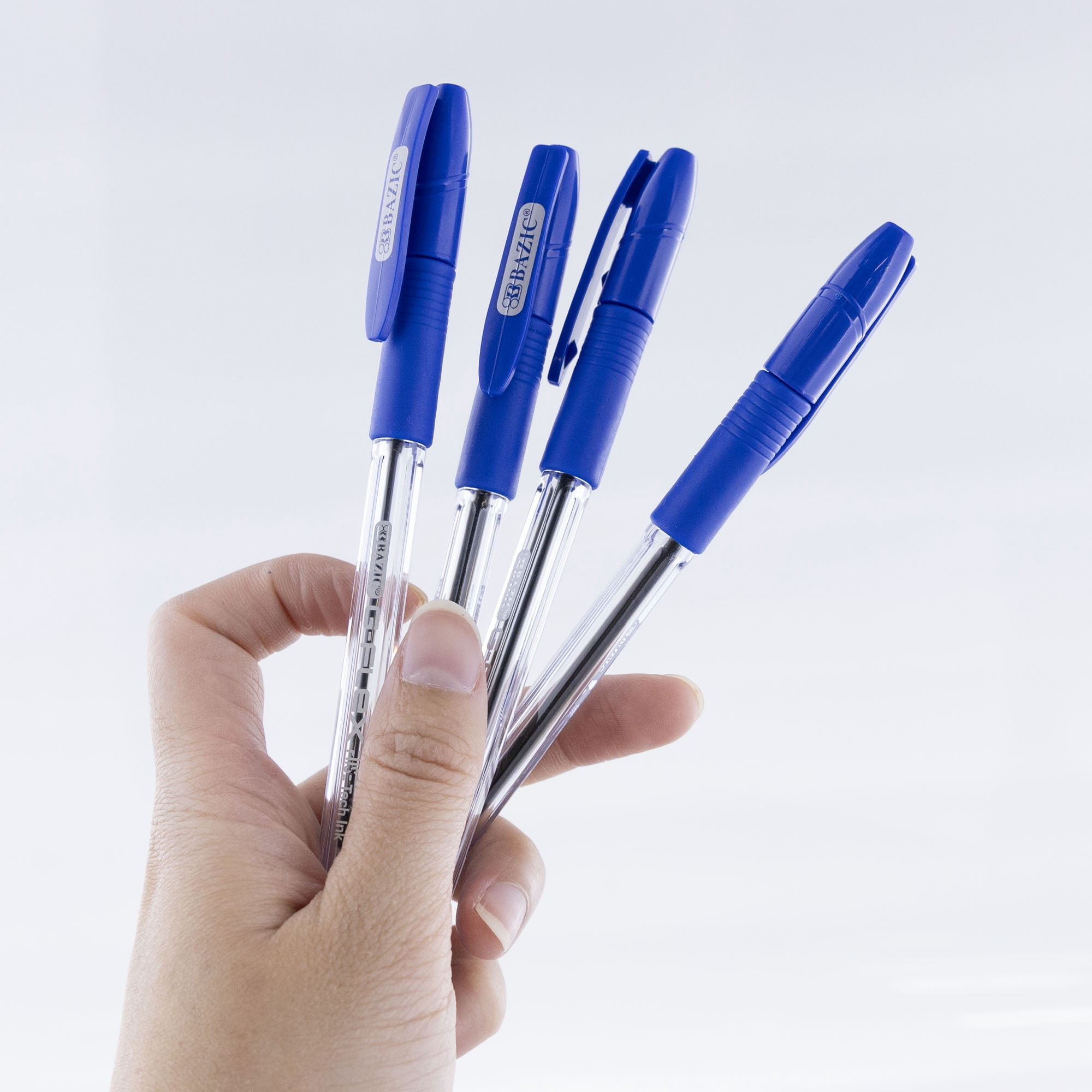 BAZIC G-Flex Blue Fuse Tech Ink Pen, 0.7 mm Medium Point, (4/Pack), 24-Pack