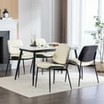 thumbnail image 2 of Ocuuziisu Modern Dining Chair with Metal Legs, PU Leather Chair with Walnut Bentwood Back Upholstered Seat, 2 Pieces Set, Beige, 2 of 20