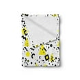 thumbnail image 2 of Black and Yellow Soft Flannel Fleece Blanket, Prehistoric Patterns of Minimalism 80's 90's Years Memphis Style, Cozy Plush for Indoor and Outdoor Use, 60" x 80", Black Yellow White, by Ambesonne, 2 of 5