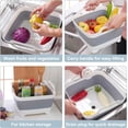 thumbnail image 7 of LQQBOX Collapsible Dish Basin with Drain Plug, Space Saving Outdoor Multiuse Foldable Sink Tub, Dishpan, Kitchen Storage Tray for Camping, Vegetable Washing, RV (Gray), 7 of 7
