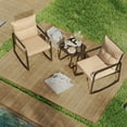 thumbnail image 6 of 3-Piece Patio Furniture Set, Lofka Rocking Chairs with Tempered Glass Table & Weather-Resistant Iron Frame, Rocking Chair for Garden |Poolside, 6 of 13