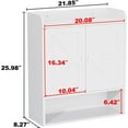 thumbnail image 6 of POAO Bathroom Wall Storage Cabinet, Wooden Medicine Cabinet with Adjustable Shelves and Double Barn Doors, Over The Toilet Storage Cabinet,White, 6 of 8