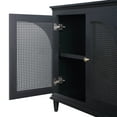 thumbnail image 5 of Beautiful Drew Rattan 4-Door Buffet Sideboard by Drew Barrymore, 2 Adjustable Shelves, Black Finish, 5 of 11