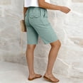 thumbnail image 5 of VBVC Women's Drawstring Wide Leg Shorts,Breathable Knee-Length Pants For Women,Ladies Work Beach Trousers with Pockets,Mint Green,S-2XL, 5 of 7