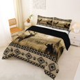 thumbnail image 2 of Manfei Aztec Pattern Full Size Comforter Sets,Vintage Elk Bedding Comforter Set,Brown,Black Reversible,3 Pieces,1 Comforter and 2 Pillowcases, 2 of 7