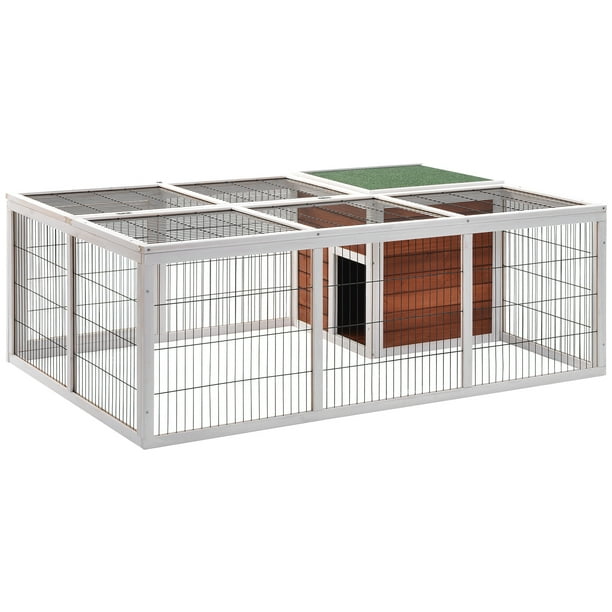 UHOMEPRO 62" Animal Hutch Rabbit Cage, Waterproof Wooden Chicken Coop