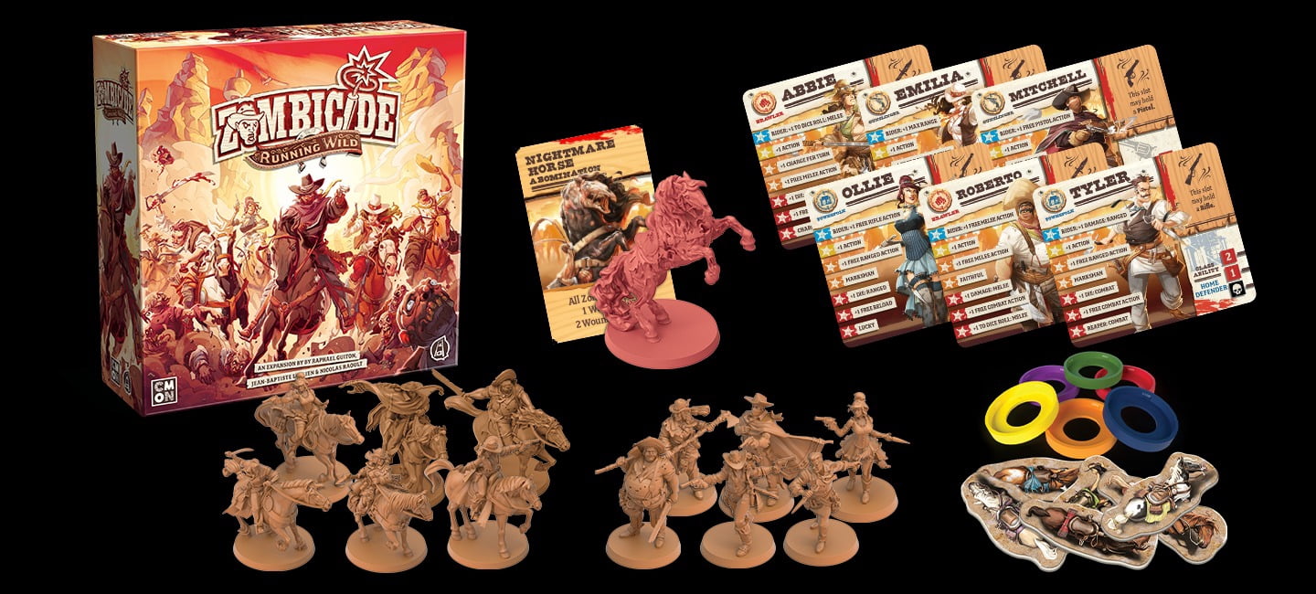 CMON Zombicide: Running Wild Board Game, 13 Miniatures, 6 Survivors, 1-6 Players