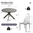 thumbnail image 2 of Zerifevni 46.4" Round Dining Table Set, Mid Century Modern Round Dining Table for 4-6 Person, w/Steel Legs, Coffee Table for Kitchen Dining Room, Office, Save Space (1 Round Table with 4 White Chairs), 2 of 5