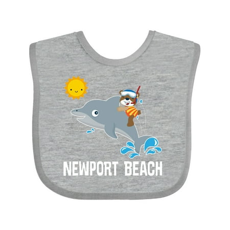 

Inktastic Newport Beach California Dolphin Gift Baby Boy or Baby Girl Bib