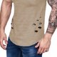 thumbnail image 3 of Minnieouse Camisetas de modal con cuello para hombre, Top informal de manga corta con agujeros lisos y curvados Camisetas caqui 3XL, 3 of 6