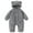 Grey, variant on Baby Bear Hooded Sleepsuit, Cozy Pajama Set with Soft Lining for Winter, Warm Loungewear and Playwear,Size:9-12 Months